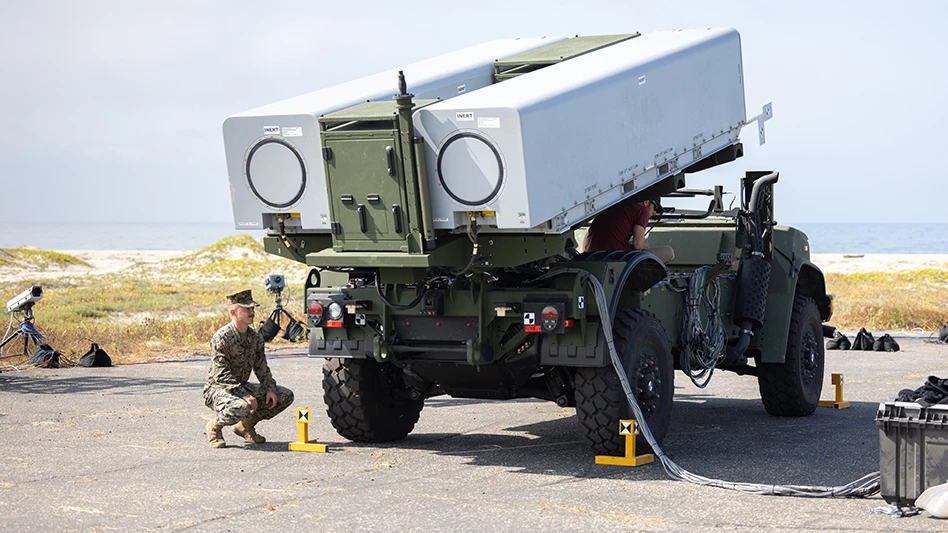 12nd Bn., 11th Marines prepare to fire NMESIS missiles.