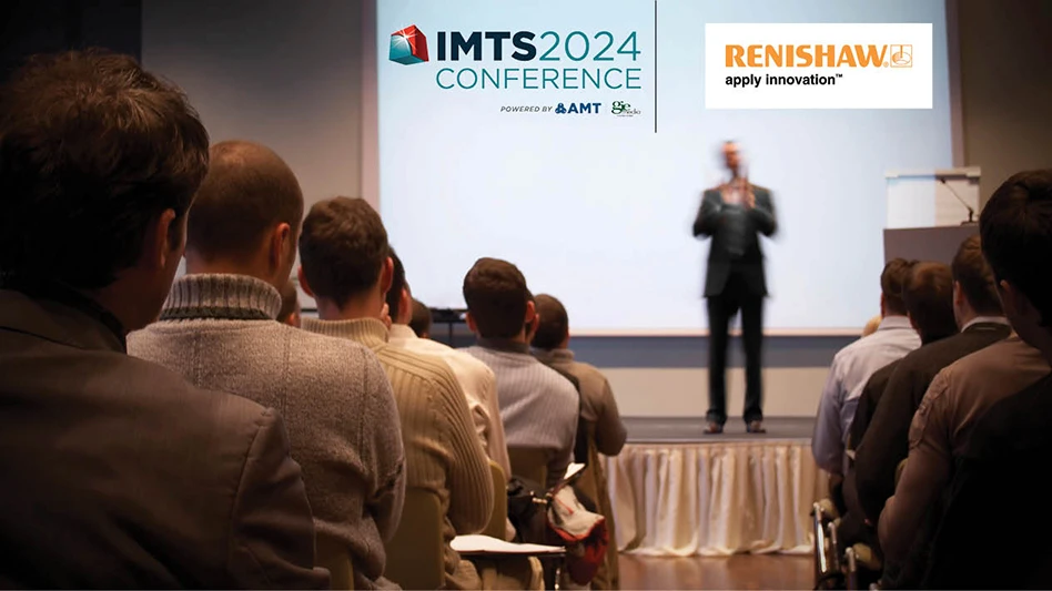 Screen displays logos for IMTS 2024 and Renishaw