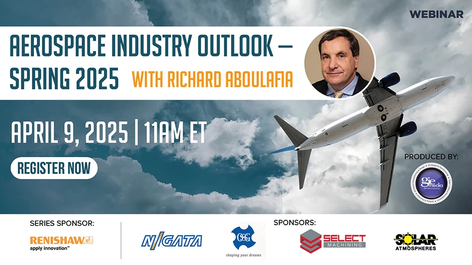 Image with the words Aerospace Industry Outlook - Spring 2025