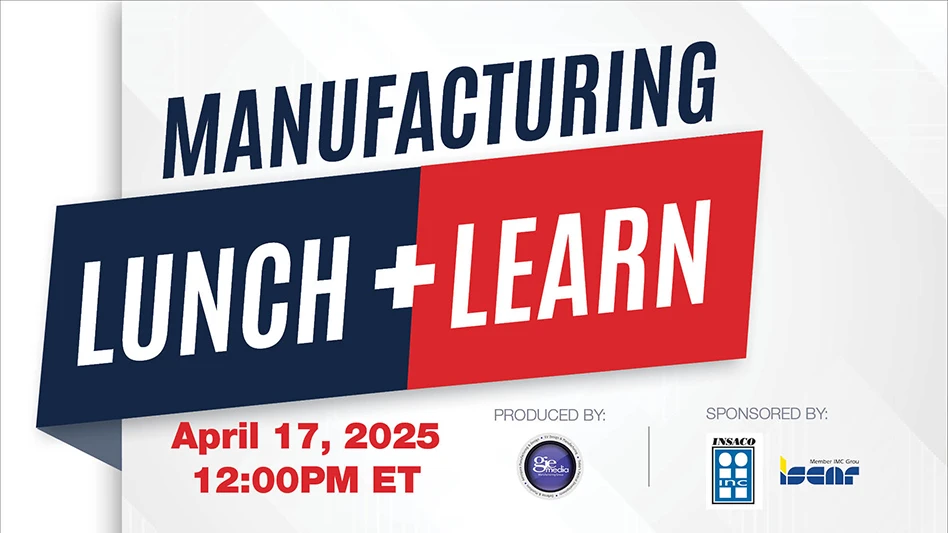 Banner image with text reading Manufacturing Lunch + Learn