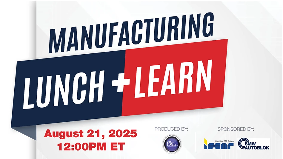 Text reading Manufacturing Lunch + Learn