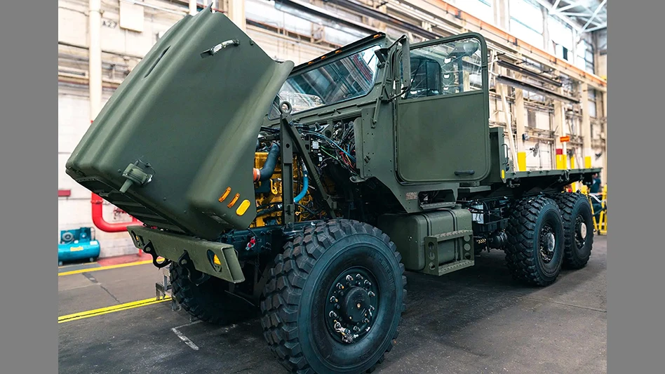 Oshkosh Defense's MEDIUM TACTICAL VEHICLE REPLACEMENT (MTVR) with Digital Manufacturing Exchange (DMX) platform