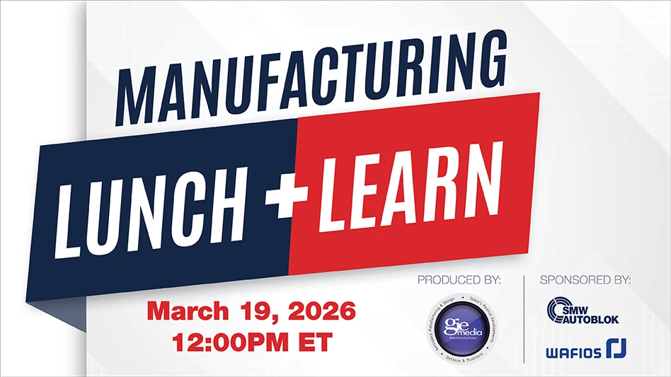 Text reading Manufacturing Lunch + Learn